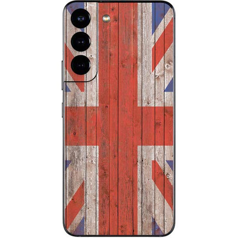 United Kingdom Flag Dark Wood Galaxy S22 Skin