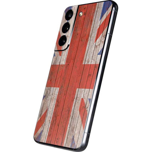 United Kingdom Flag Dark Wood Galaxy S22 Skin