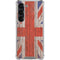 United Kingdom Flag Dark Wood Galaxy S23 Clear Case