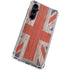 United Kingdom Flag Dark Wood Galaxy S23 FE Clear Case