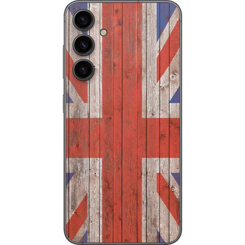 United Kingdom Flag Dark Wood Galaxy S23 FE Skin