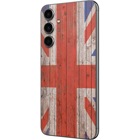 United Kingdom Flag Dark Wood Galaxy S23 FE Skin