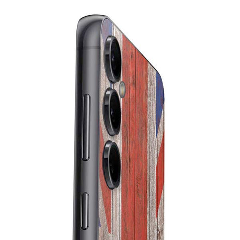 United Kingdom Flag Dark Wood Galaxy S23 FE Skin