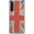 United Kingdom Flag Dark Wood Galaxy S23 Plus Clear Case