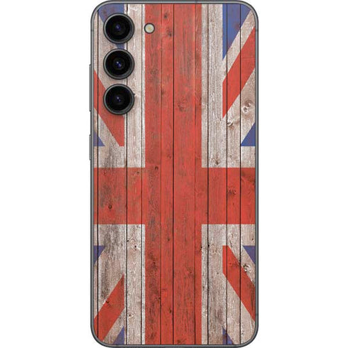 United Kingdom Flag Dark Wood Galaxy S23 Plus Skin