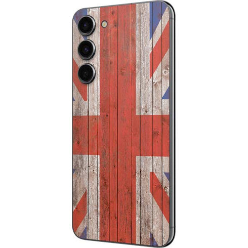United Kingdom Flag Dark Wood Galaxy S23 Plus Skin