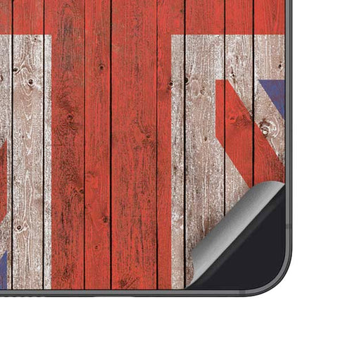 United Kingdom Flag Dark Wood Galaxy S23 Skin