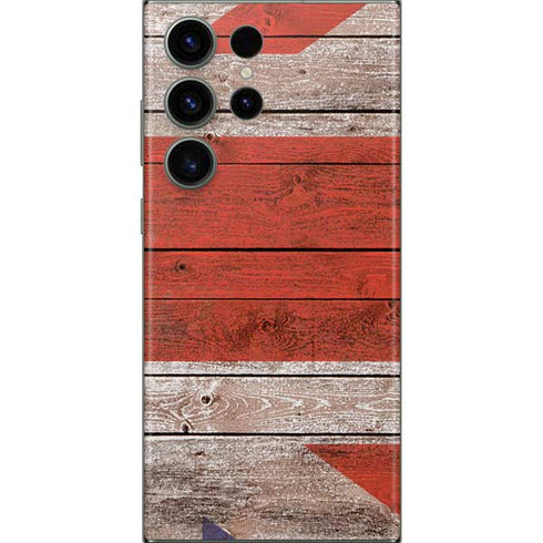 United Kingdom Flag Dark Wood Galaxy S23 Ultra Skin