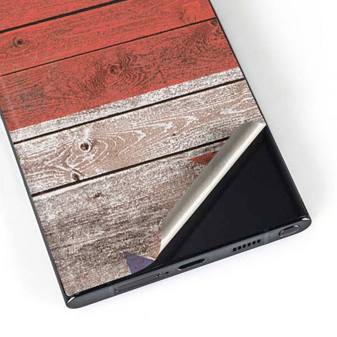 United Kingdom Flag Dark Wood Galaxy S23 Ultra Skin