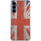 United Kingdom Flag Dark Wood Galaxy S24 Clear Case