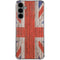 United Kingdom Flag Dark Wood Galaxy S24 Plus Clear Case
