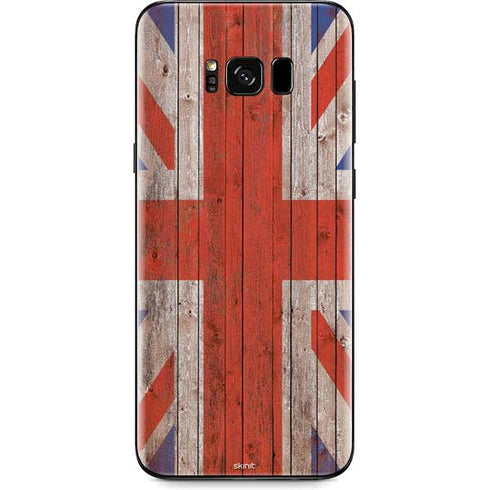 United Kingdom Flag Dark Wood Galaxy S8 Plus Skin