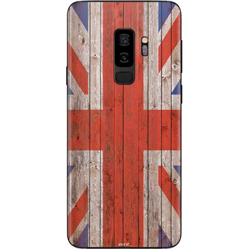 United Kingdom Flag Dark Wood Galaxy S9 Plus Skin