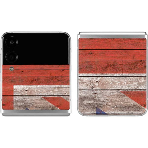 United Kingdom Flag Dark Wood Galaxy Z Flip4 5G Skin