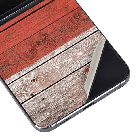 United Kingdom Flag Dark Wood Galaxy Z Flip5 5G Skin