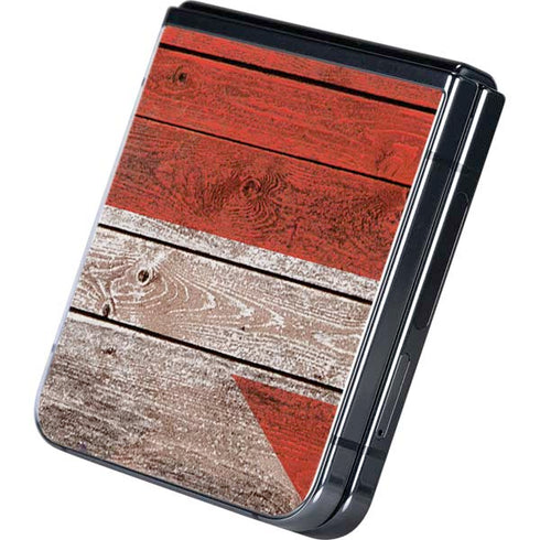 United Kingdom Flag Dark Wood Galaxy Z Flip5 5G Skin