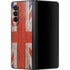 United Kingdom Flag Dark Wood Galaxy Z Fold3 5G Skin