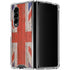 United Kingdom Flag Dark Wood Galaxy Z Fold4 5G Clear Case