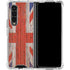 United Kingdom Flag Dark Wood Galaxy Z Fold4 5G Clear Case