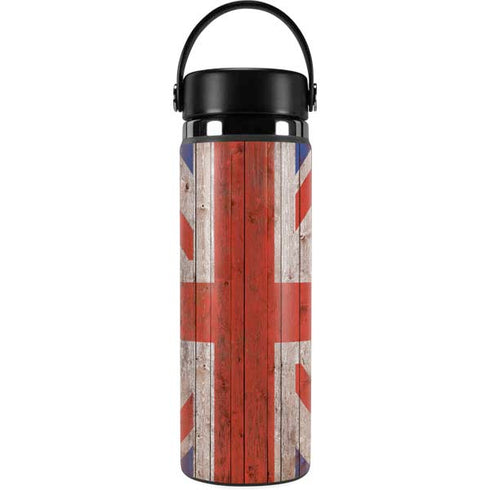 United Kingdom Flag Dark Wood Hydro Flask 20oz Wide Mouth Skin