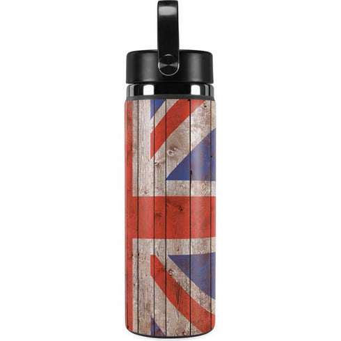 United Kingdom Flag Dark Wood Hydro Flask 20oz Wide Mouth Skin