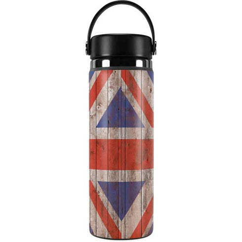 United Kingdom Flag Dark Wood Hydro Flask 20oz Wide Mouth Skin