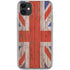 United Kingdom Flag Dark Wood iPhone 11 Clear Case