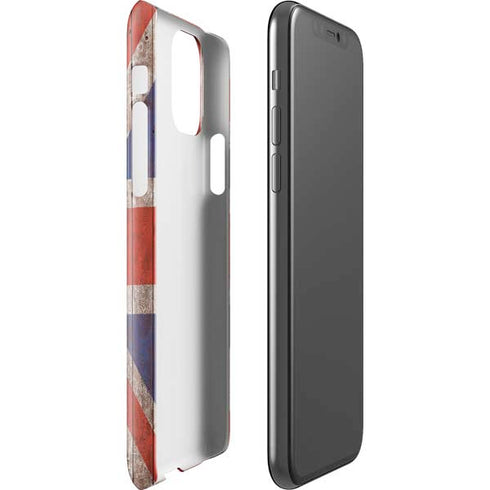 United Kingdom Flag Dark Wood iPhone 11 Pro Lite Case