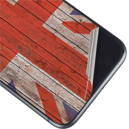 United Kingdom Flag Dark Wood iPhone 11 Skin