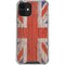 United Kingdom Flag Dark Wood iPhone 12 Mini Clear Case