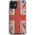 United Kingdom Flag Dark Wood iPhone 12 Mini Clear Case