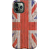 United Kingdom Flag Dark Wood iPhone 12 Pro Impact Case