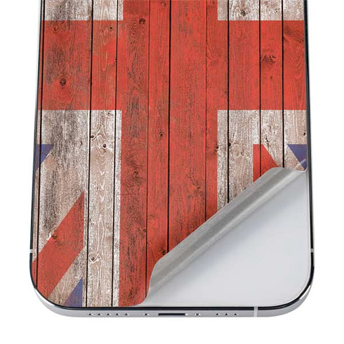 United Kingdom Flag Dark Wood iPhone 12 Pro Max Skin