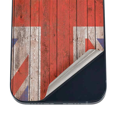 United Kingdom Flag Dark Wood iPhone 12 Skin