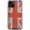 United Kingdom Flag Dark Wood iPhone 13 Mini Clear Case