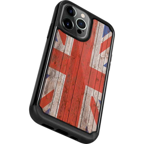 United Kingdom Flag Dark Wood iPhone 13 Pro Cargo Case