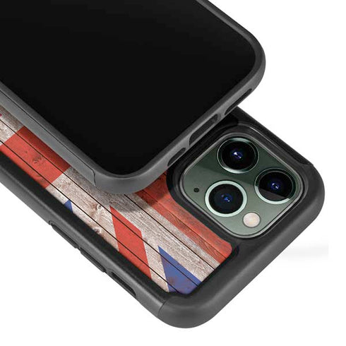 United Kingdom Flag Dark Wood iPhone 13 Pro Cargo Case