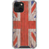 United Kingdom Flag Dark Wood iPhone 14 Clear Case