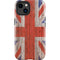 United Kingdom Flag Dark Wood iPhone 14 Plus Impact Case