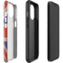 United Kingdom Flag Dark Wood iPhone 14 Plus Impact Case