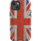United Kingdom Flag Dark Wood iPhone 14 Impact Case
