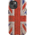 United Kingdom Flag Dark Wood iPhone 14 Impact Case