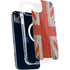 United Kingdom Flag Dark Wood iPhone 15 Plus MagSafe Case