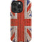 United Kingdom Flag Dark Wood iPhone 14 Pro Impact Case