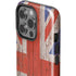 United Kingdom Flag Dark Wood iPhone 14 Pro Impact Case