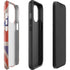 United Kingdom Flag Dark Wood iPhone 14 Pro Impact Case