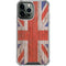 United Kingdom Flag Dark Wood iPhone 14 Pro Max Clear Case