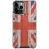 United Kingdom Flag Dark Wood iPhone 14 Pro Max Clear Case