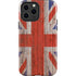 United Kingdom Flag Dark Wood iPhone 15 Pro Max Impact Case