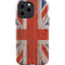 United Kingdom Flag Dark Wood iPhone 14 Pro Max Impact Case